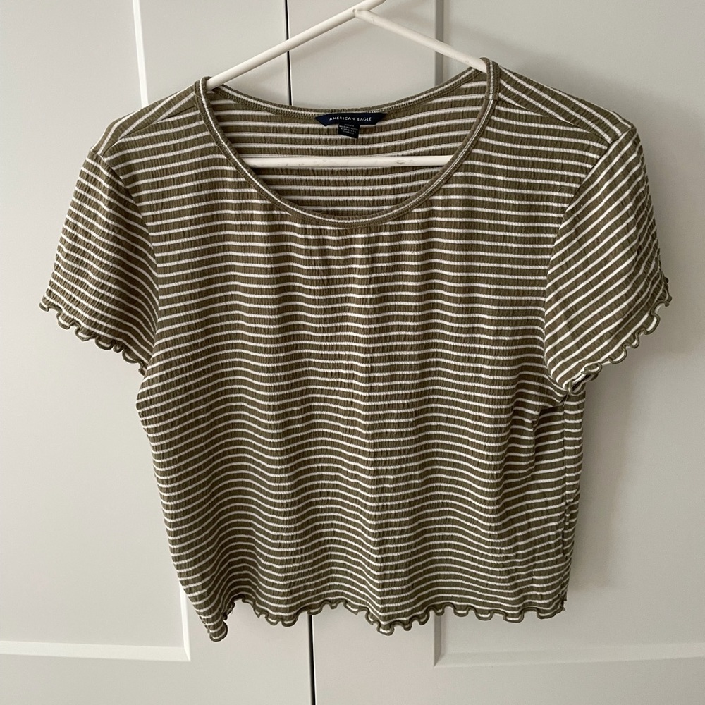 American Eagle Striped Crop Top